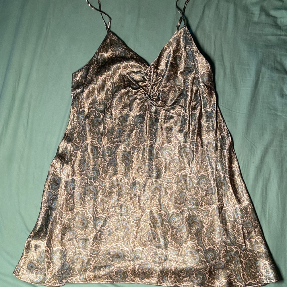 Zara paisley satin mini dress